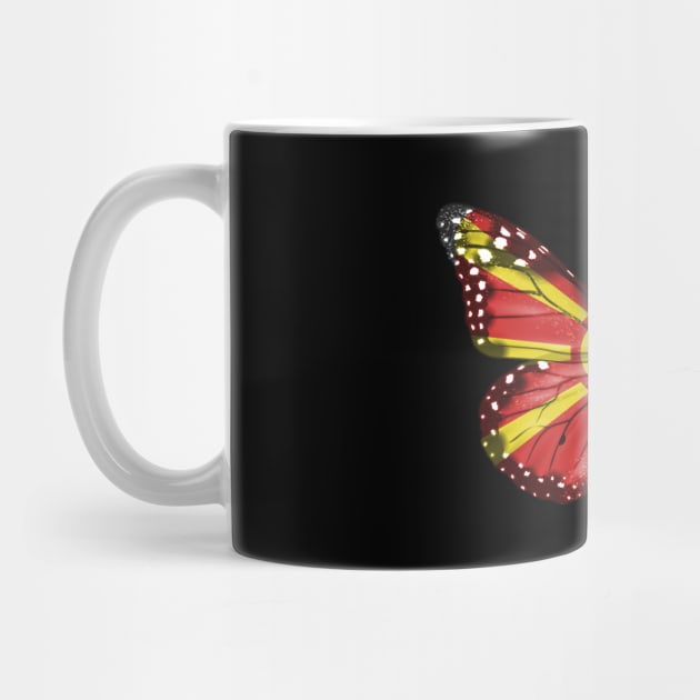 Macedonian Flag  Butterfly - Gift for Macedonian From Macedonia by Country Flags